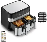 Frit&uuml;&uuml;r Tefal Dual Easy Fry & Grill EY905D Double 8.3 L Stand-alone 2700 W Hot air fryer Stainless steel
