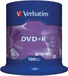 Toorikud VERBATIM 1x100 DVD+R 4,7GB 16x Speed, matt silver