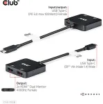 Club 3D Club3D MST-Hub USB 3.2 Typ C > 2x HDMI 4K60Hz +100W PD St/Bu retail