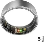 Ultrahuman Ring Air - Smart Ring f&uuml;r Frauen und M&auml;nner - Schlaf -und Fitness Tracking Wearable - Herzfrequenz - Smartring Raw Titanium Gr&ouml;&szlig;e 5
