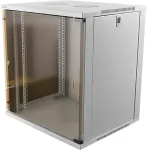 Deltaco 19&rdquo; cabinet, 12U, 540x450mm, standing or wall mount, glass doo