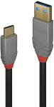 Lindy USB 3.1 Kabel Typ A/C 5A PD Anthra Line M/M 0.5m