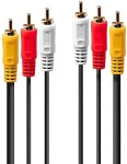 Lindy Premium - Video- / Audiokabel - Composite Video / Audio - RCA x 3 (M) bis RCA x 3 (M) - 2,0m - abgeschirmt - Schwarz (35691)