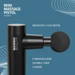 NORDIC QUALI Mini massage gun ty with 6 different massage heads, black / 7662012