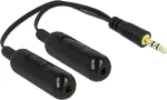 DeLOCK Adapterkabel Audio Splitter Klinkenstecker 3,5 mm 3 Pin > 2 x Klinkenbuchse 3,5 mm 3 Pin + Lautst&auml;rkeregler 19 cm