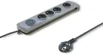 UPS QOLTEC Surge protector Quick Switch 4socket 2,5m gray
