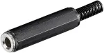 Goobay 6.35 mm jack socket (3-pin, stereo), black, plastic