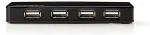 Nedis UHUBU2730BK interface hub USB 2.0 Black