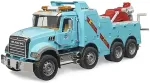 BRUDER MACK Granite recovery and tow truck with light and sound module, model vehicle