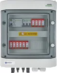 EMITER Switchgear attached DCAC hermetic IP65 EMITTER with DC surge arrester Dehn 1000V type 2, 2 x PV string, 2 x MPPT // og. AC Dehn type 2, 16A 3-F, RCD type A 40A/300mA