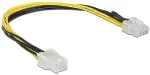 Delock PCI Express Stromkabel 6 Pin Buchse > 8 Pin Stecker 30 cm