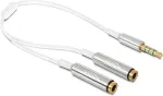 DeLOCK Kabel Audio Splitter Klinkenstecker 3,5 mm 4 Pin > 2 x Klinkenbuchse 3,5 mm 4 Pin 25 cm
