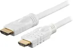 DELTACO aktiivne HDMI-kaabel, kiire Ethernetiga HDMI, 20m, valge