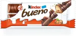 Kinder Piima&scaron;okolaad Bueno kr&otilde;beda &uuml;mbrise ja p&auml;hkli- ja piimakreemi t&auml;idisega, 43g, 15 tk