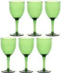 Rose&Tulipani FIABA Set of 6 Acrylic Wine Glasses 400 ml, Green