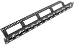 LANBERG 24-PORT PATCH PANEL WITH ORGANIZER FOR KEYSTONE MODULES BLACK