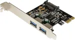 StarTech .com 2 Port USB3.0 SuperSpeed PCI Express Schnittstellenkarte mit SATA Stromanschluss - USB-Adapter - PCIe - USB3.0 x 2 - f&uuml;r P/N: USB3S2ESATA3 (PEXUSB3S23)