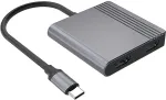 GEMBIRD A-CM-COMBO3-04 USB Type-C 3-in-1 multi-port adapter (2x USB port + 2x HDMI + PD), space grey
