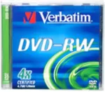 VERBATIM 1x5 DVD-RW 4,7GB 4x Speed, Jewel Case