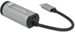 V&otilde;rgukaart DELOCK Adapter USB-C > Gigabit Lan RJ45 (ST-BU) Power Delivery bis zu 1000Mbps Kabell&auml;nge 15cm Black Grey