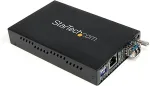 StarTech .com Gigabit Ethernet Single Mode LWL / Glasfaser LC Medienkonverter 40 km - Medienkonverter - 1000Base-LX, 1000Base-SX, 1000Base-T - RJ-45 / LC-Monomode - 1310 nm (ET1000S40LC2)