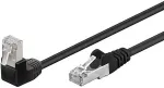 Wentronic Goobay - Netzwerkkabel - RJ-45 (M) - RJ-45 (M) - 2,0m - Foiled Unshielded Twisted Pair (F/UTP) - CAT 5e - gepresst, glatt, 90-Grad-Anschluss - Schwarz (94188)