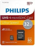 M&auml;lukaart PHILIPS MicroSDHC Card 32GB Class 10 UHS-I U1 incl. Adapter