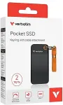 K&otilde;vaketas Verbatim Pocket SSD USB 3.2 Gen 2 2TB Black/Orange