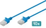 Digitus CAT6 U/UTP SLIM PA 10X5M BLUE 10X 5M LSZH AWG 32/7 BLUE
