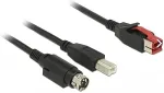 DeLOCK PoweredUSB Kabel Stecker 24 V > USB Typ-B Stecker + Hosiden Mini-DIN 3 Pin Stecker 2 m f&uuml;r POS Drucker und Terminals