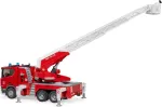 Bruder Scania Super 560R Feuerwehr mit Drehleiter, Wasserpumpe, Light & Sound