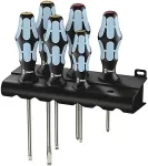 WERA 3334/6 Schraubendrehersatz, Edelstahl + Rack