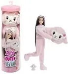 Mattel Barbie Cutie Reveal Doll & Accessories, Cuddly Series Lamb with 10 Surprises
