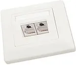Solarix CAT5E STP 2 x RJ45 flush-mounted socket, white