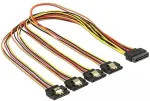 DELOCK Stromkabel 4x 15Pin SATA -> 2x 15Pin SATA St/Bu 50cm