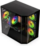 Korpus KRUX Empero, tower case black, tempered glass x 2