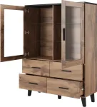 Cama MEBLE Cama display cabinet LOTTA 2D4D wotan oak + mat black