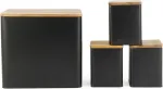 Salter BW129001EU7 Toronto 4-Piece Bread Bin & Canister Set - Black