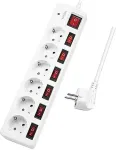 2direct Logilink Steckdosenleiste 6-fach,6xCEE 7/3,m. 7Schalter,wei&szlig;