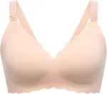 Momcozy YN46 (XL) | Jelly Strip &ndash; Bezszwowy Kwiatowy Biustonosz do Karmienia Push-up | Beżowy Floral