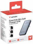 VERBATIM Slim GaN Charger 2 Port 65W (EU/UK/US) Grey
