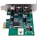 StarTech .com PEX1394B3LP, PCIe, 2x 9-pin FireWire 800 FM, 1x 6-pin FireWire FM, 1x 4-pin SP4 M, roheline, CE, FCC, 0 - 70, 0 - 90