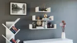 TOP E SHOP Topeshop MOBI 3P BIEL shelve Floating shelf Wall mounted Particle board White