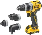 DeWALT cordless drill/screwdriver DCD703L2T, 12 volts (yellow/black, 2x Li-Ion XR battery 3Ah, 4 interchangeable heads)