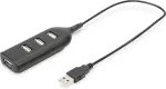 Digitus USB-Hub 4-Port 2.0->4xA2.0 integr. Kabel schwarz