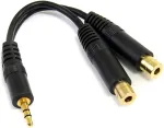 StarTech.com 6" 3.5mm - 2x 3.5mm, Black, 3.5mm