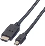 VALUE - Video- / Audiokabel - DisplayPort / HDMI - 32 AWG - Mini DisplayPort (M) - HDMI, 19-polig (M) - 2 m - abgeschirmt - Schwarz (11.99.5791)