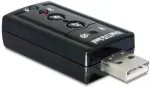 DELOCK Externer USB 2.0 Sound Adapter Virtual 7.1 - 24 bit / 96 kHz mit S/PDIF