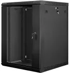 Lanberg WF01-6615-10B rack cabinet 15U Wall mounted rack Black