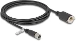 DELOCK M12 Kabel X-kodiert 8 Pin Buchse zu RJ45 Buchse zum Einbau Cat.6A S/FTP 3 m schwarz